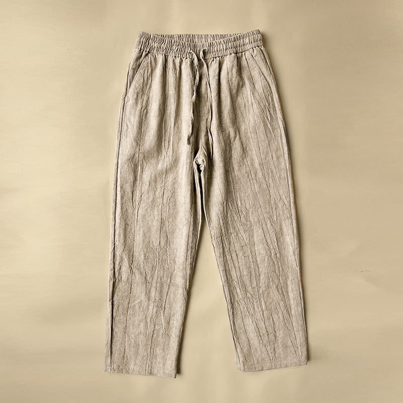 Men's Vintage Elastic Waist Pocket Casual Pants