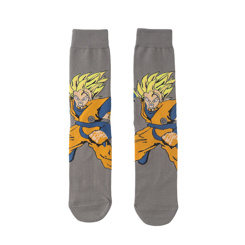 Unisex Anime Middle Tube Cotton Socks Cartoon Long Tube Trendy Personality Cotton Socks
