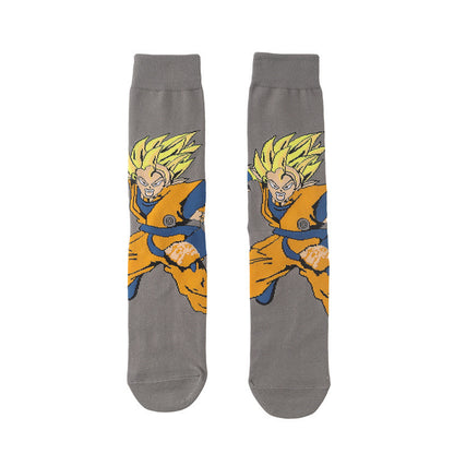 Unisex Anime Middle Tube Cotton Socks Cartoon Long Tube Trendy Personality Cotton Socks