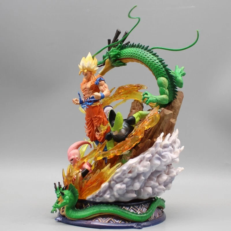 DBZ Goku vs Frieza/Cell/Buu with Shenron Statue