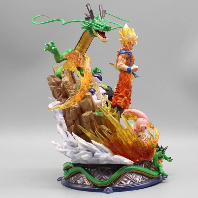 DBZ Goku vs Frieza/Cell/Buu with Shenron Statue