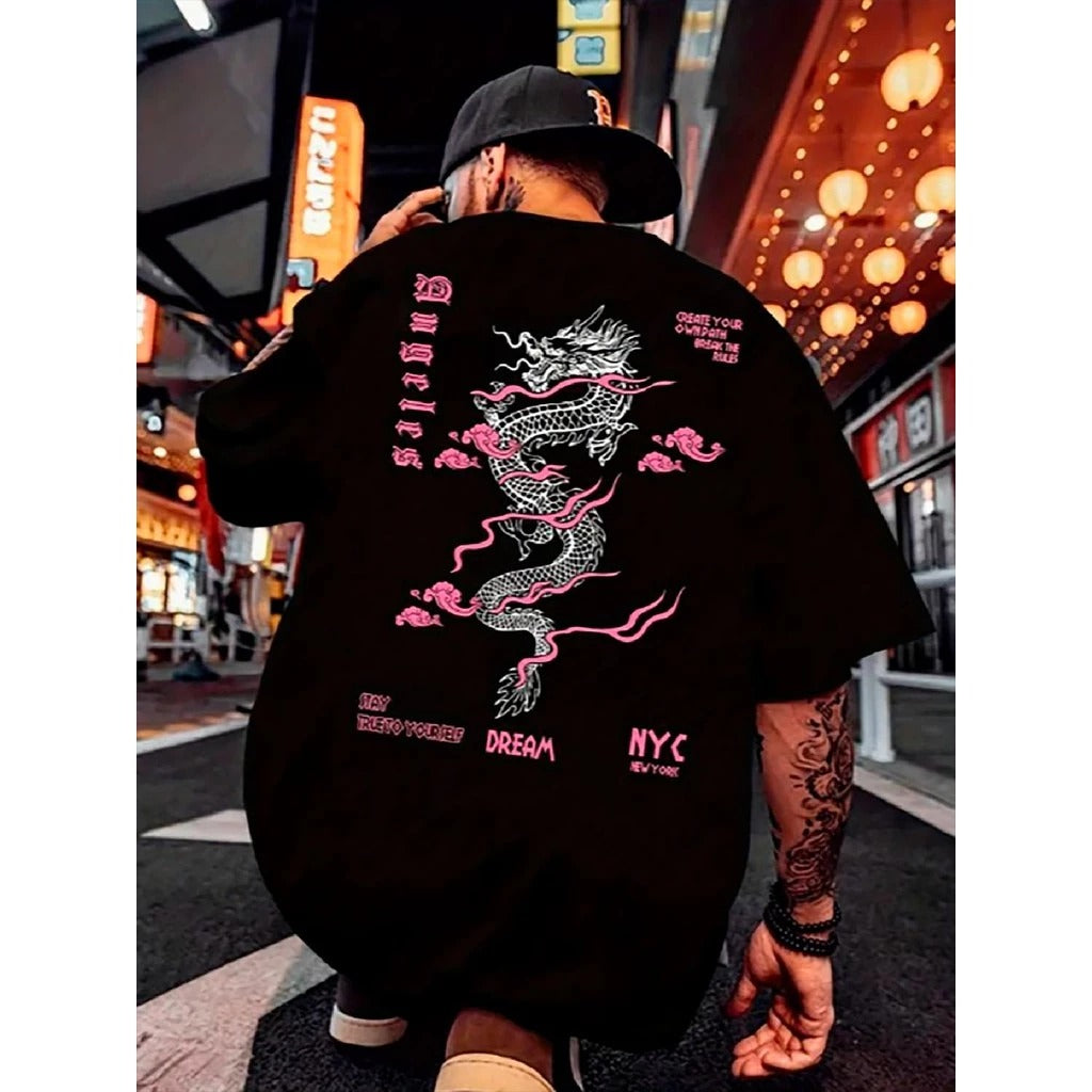 Oversized T-Shirt Oversized Dragão Chines