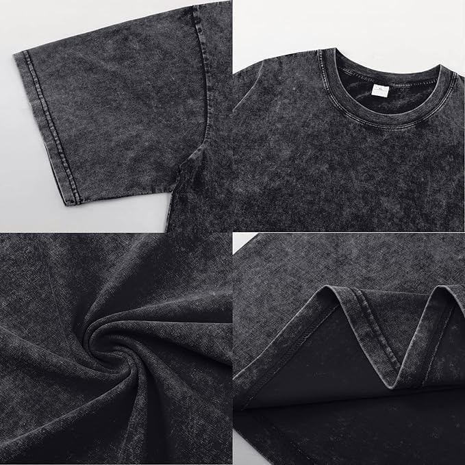 4-Pack Vintage Washed Tees – Ultra Soft, Breathable & Classic Fit